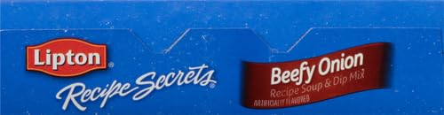 Lipton Recipe Secrets Soup and Dip Mix For a Delicious Meal Beefy Onion Flavor Great With Your Favorite Recipes 2.2 oz 2 Count