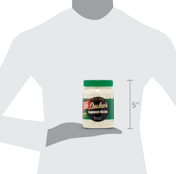 DUKE'S Sandwich Relish, 16 oz (3 Pack) - Perfect for Burgers, Hot Dogs, and Sandwiches, Bold Flavor, Must-Have Condiment