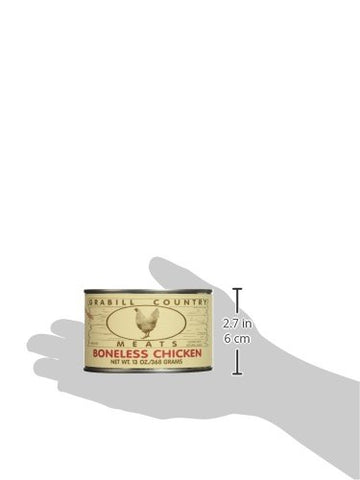 Grocers Supply Grabill Canned Boneless Chicken Chunks, 13 Oz, Case Of 12