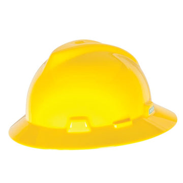 Msa 454730 V-Gard Full-Brim Hard Hat With Staz-On Pinlock Suspension | Polyethylene Shell, Superior Impact Protection, Self Adju