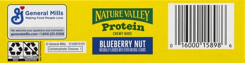 Nature Valley Protein Granola Bars, Blueberry Nut, Chewy Snack Bars, 5 Bars, 7.1 OZ