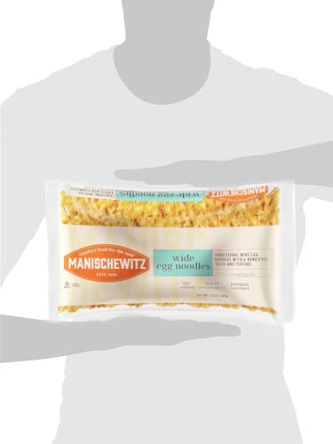 Manischewitz Traditional Extra Wide Egg Noodles 12oz (3 Pack), Homestyle Taste & Texture, Premium Enriched, Low Sodium, No Prese