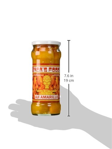 Incas Food, Aji Amarillo Enteros en Salmuera, Yellow Hot Pepper Whole in Brine, 20 Ounce