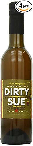 Dirty Sue Premium Olive Juice, 12.69 oz Glass Bottles, Pack of 4, Golden
