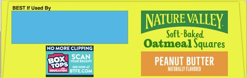 Nature Valley Soft-Baked Oatmeal Squares, Peanut Butter Breakfast Snacks, 6 ct, 7.44 OZ