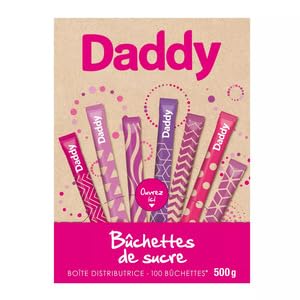 Daddy Sucre En Poudre Buchette x100 500g (Daddy Powdered Sugar in Individual Packets x100 500g)