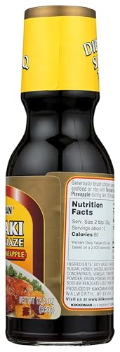 Kikkoman Teriyaki Baste & Glaze with Honey & Pineapple, 12.8 oz Bottle, Pack of 3