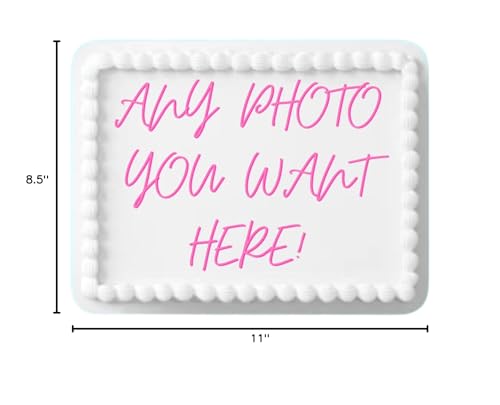 Custom Cake Topper Edible Personalized Image Your Own Cake Topper Birthday 8.5 X 11 Inch Customize 1/4 Sheet