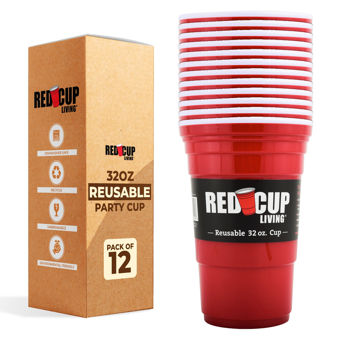 Reusable Party Cup – 32oz (Pack of 6)