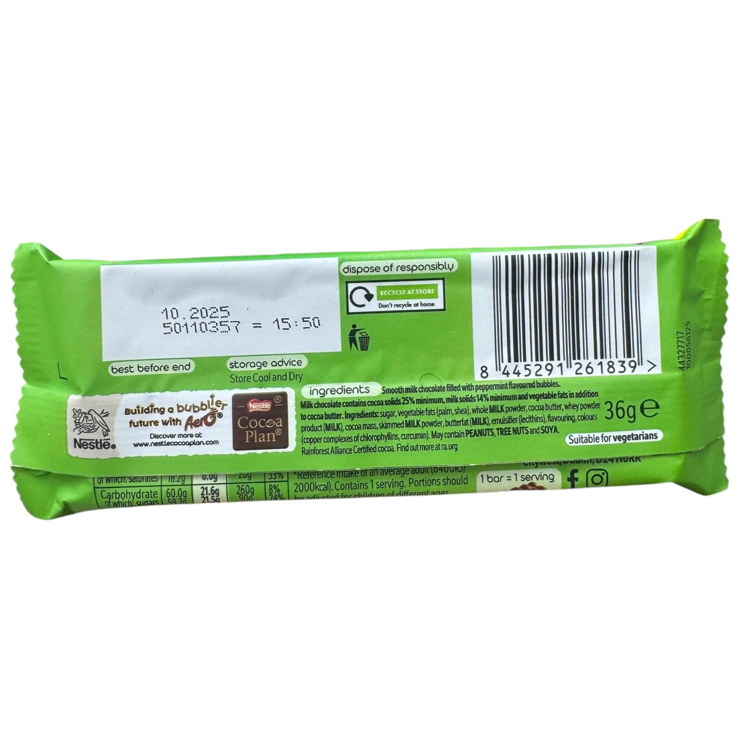Nestle Aero Peppermint Chocolate Bar