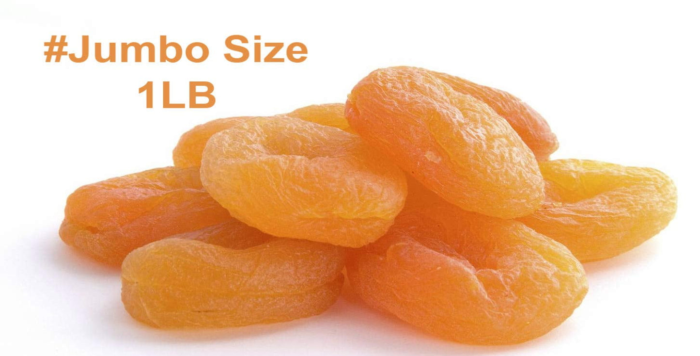 Turkish Dried Apricot, Gourmet Fresh Jumbo Size #1, Reseable Bags(1Lb)