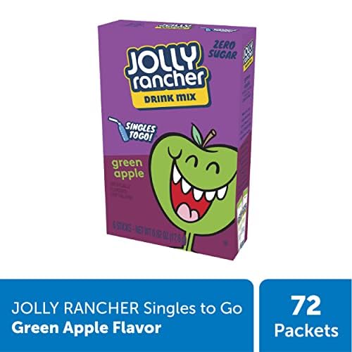 SINGLES TO GO! Jolly Rancher Green Apple Drink Mix, 36 Servings, 6 Boxes (6 Packets Each), 0.71 Ounce per Pack