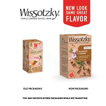 Wissotzky Almond Charm Herbal Tea Bags (3 Pack - 60 Tea Bags) | Caffeine Free | “Aka Chemdat Hashaked” | Delicious Aroma