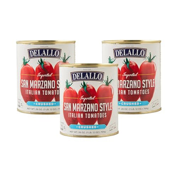 Delallo Imported San Marzano Style Crushed Tomatoes, 28 Ounce Can, 3 Pack, Product Of Italy, Non-Gmo