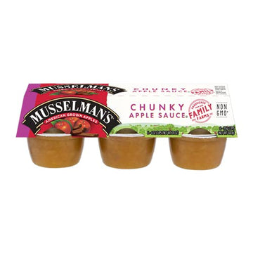 Musselmans Applesauce 6/4oz Cups (Pack of 6) (36 Cups Total) (Chunky)