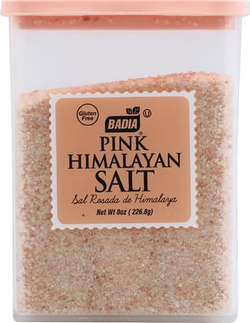 Badia Pink Himalayan Salt, 8 oz - Natural Shades of Light to Dark Pink, Gourmet Cooking Ingredient, Fine Grain, Mineral-Rich Seasoning