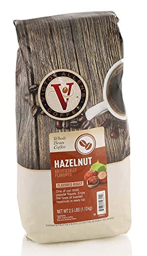 Victor Allens Coffee Hazelnut Flavored, Medium Roast, Whole Bean Coffee, 2.5Lb Bag