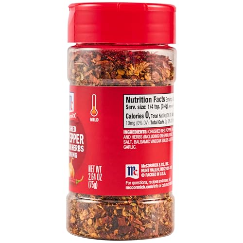McCormick Seasoning, Crushed Red Pepper & Italian Herbs, Robust Italian Seasoning for Garlic Bread, Pasta, Dip and More, 2.64 oz