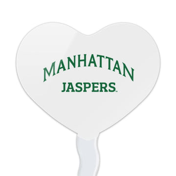 GRAPHICS & MORE Cupcake Picks Set of 6 - Acrylic Heart Toppers - Manhattan College - One Size