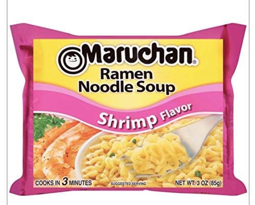 Maruchan Ramen Noodle Soup 12-3 oz. Packs Chicken Beef or Shrimp Flavors (Shrimp Flavor)