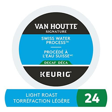 Van Houtte Swiss Water Decaf Organic Light Roast K-Cups, 24-Count, Fair Trade Coffee Pods for Keurig