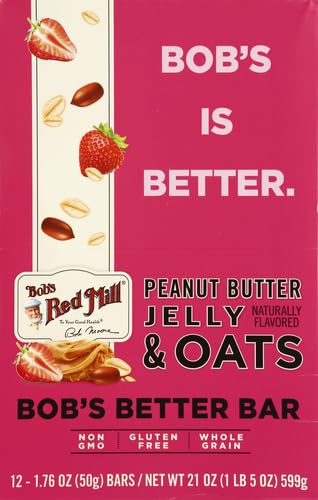 Bob's Red Mill Peanut Butter Jelly & Oats Snack Bar - 1.76 Ounce (Pack of 1) - Gluten Free, Non-GMO, Whole Grain