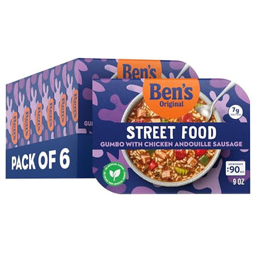 BEN S ORIGINAL Street Food Gumbo with Chicken Andouille Sausage, Prepared Entr e, Microwavable Heat-&-Eat Bowl in 90 Seconds,