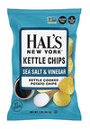 Hal's New York Kettle Cooked Gluten Free Sea Salt & Vinegar Flavored Potato Chip Crisps, 2 Oz (Pack of 6)