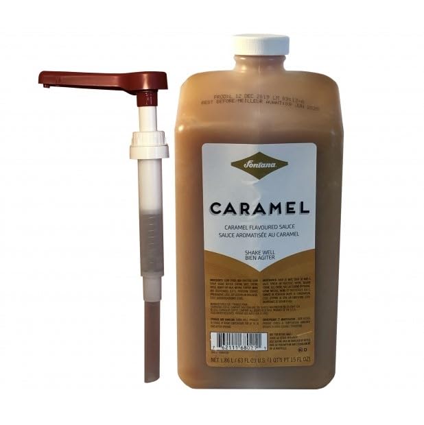 Fontana Caramel Sauce, 63 fl Frappuccino Mocha Sauce; Beverage Syrup, Chocolate, Creme, Coffee, Sauce; Beverage Base, Baking, De