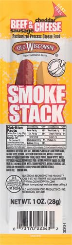 Old Wisconsin Cheese, Beef Stick And Cheddar, 1-Ounce (Pack Of 18)