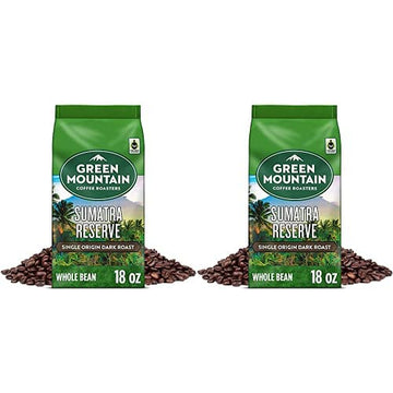Green Mountain Coffee Roasters Sumatra Reserve, Whole Bean Coffee, Dark Roast, Bagged 18 oz (Pack of 2)
