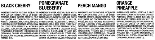 V8 Energy Variety Pack, Pomegranate Blueberry, Orange Pineapple, Peach Mango, Black Cherry, 8 Fl Oz, Pack of 24
