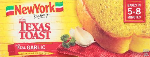 New York Bakery The Original Texas Toast With Real Garlic, 8 Slices, 11.25 Ounce Box (Frozen)