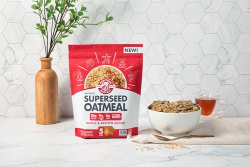 Manitoba Harvest Superseed Instant Oatmeal, 10g Protein, 4g Fiber and 9g Omega 3 and 6 per Serving from Hemp Hearts, Whole Grain