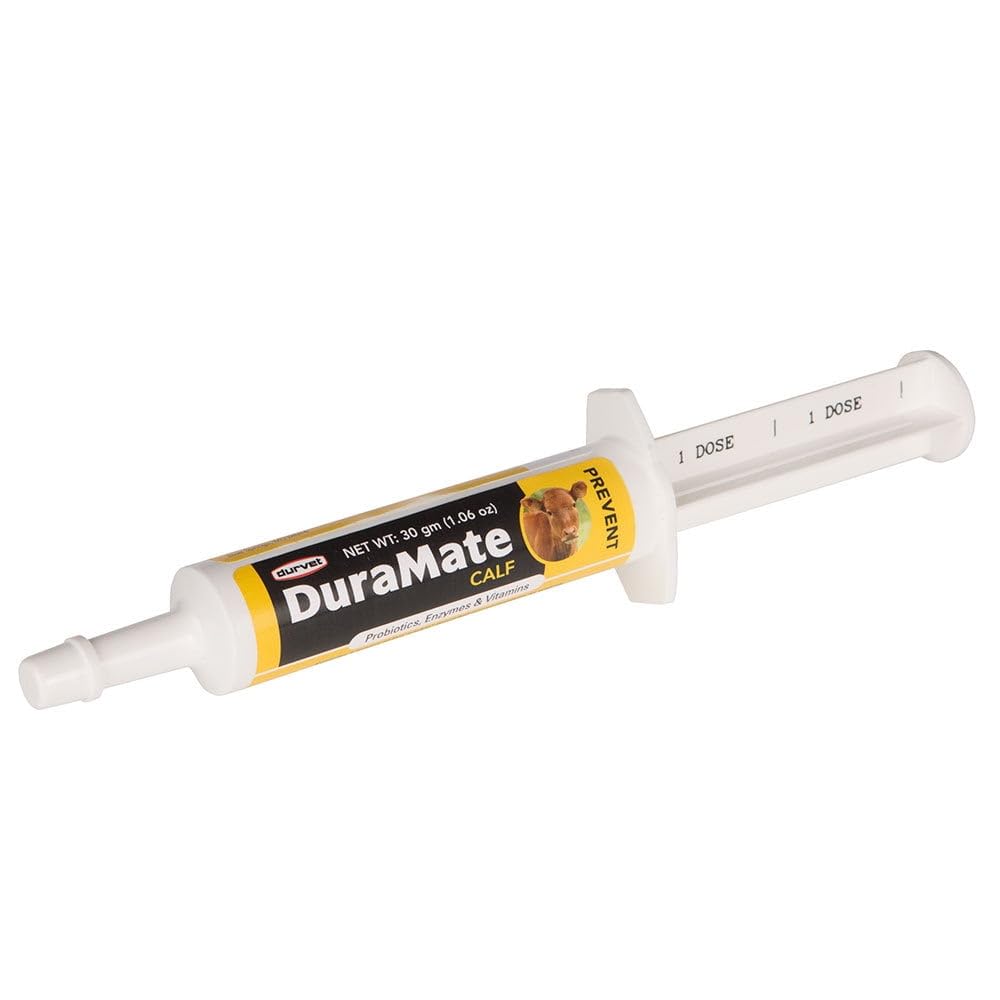 Durvet DuraMate Calf Paste, 1.06 Ounces, Probiotics Enzymes and Vitamins for Newborns
