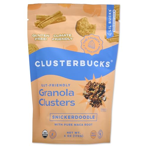 Clusterbucks Superfood Clusters – Grain-Free, Keto-Friendly Granola With Regeneratively Grown Sprouted Buckwheat– Gluten-Free, Low-Carb, Organic Healthy Snack (6 Ounce (Pack Of 1), Snickerdoodle)