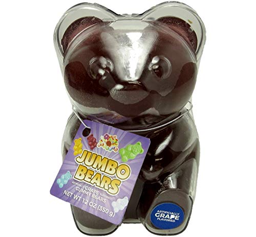 Alberts Big Bite Jumbo Grape Flavored Gummy Bear, 12 Ounce, 4 Inches Tall