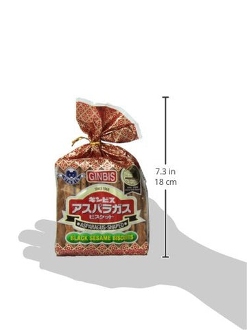 Ginbis Asparagus Shaped, Black Sesame Biscuits (4.76 Ounce)