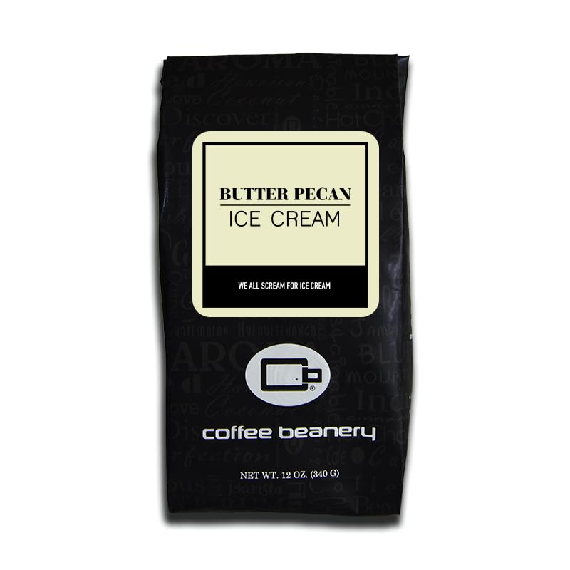 Butter Pecan Ice Cream Flavored Coffee, Specialty Arabica Coffee, Medium Roast, 12 ounce, Whole Bean