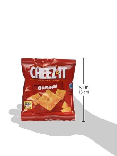 Cheez-It Baked Snack Cheese Crackers, Original, Single Serve, 1.5 Oz Bags (8 Count)(Pack Of 6)