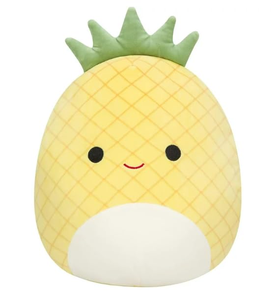 Squishmallows Original Maui The Pineapple Plush Toy, 5 inches, Yellow