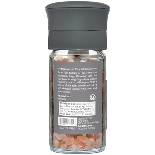 Natierra Himalania Coarse Pink Salt Grinder, 3 Oz
