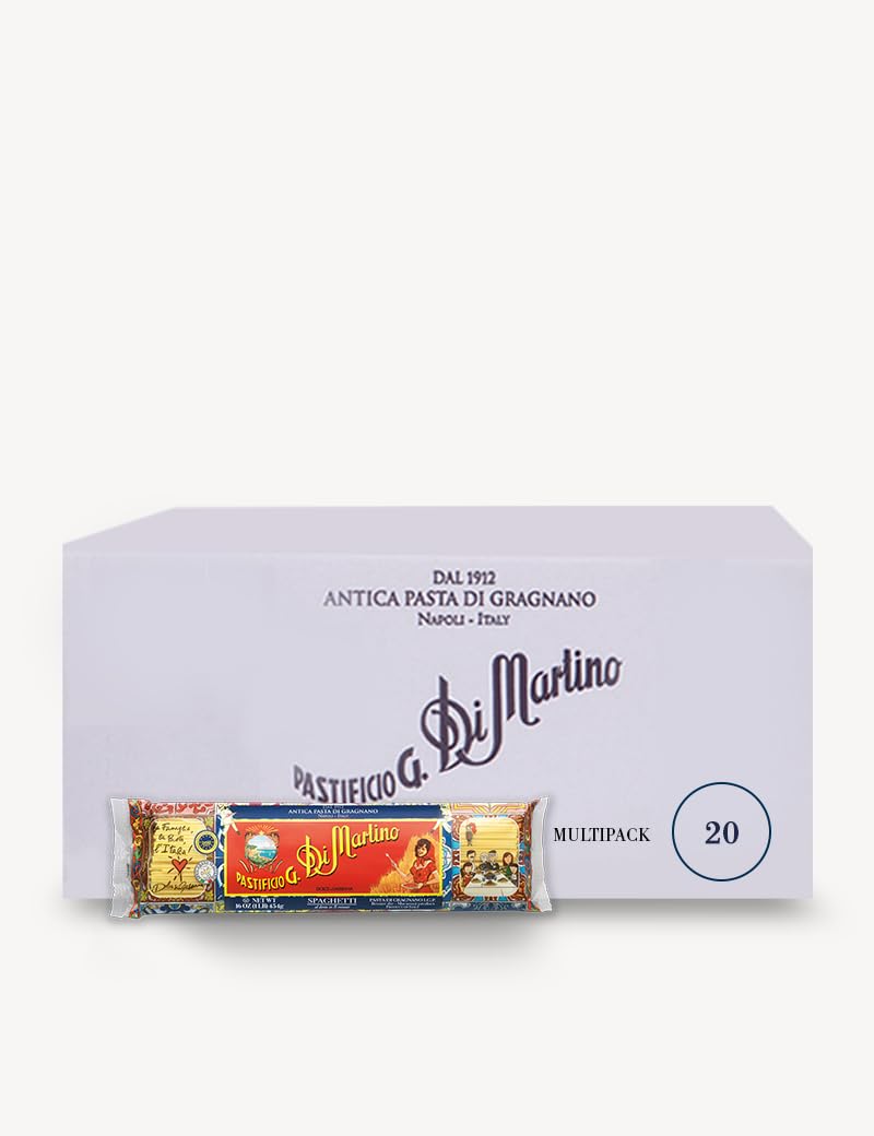 Pastificio Di Martino - Spaghetti Pasta 16Oz (20 Packs) Made With 100% Italian Durum Semolina Wheat, Spaghetti Noodles Made In I