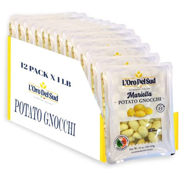 L Oro Del Sud Pack of 12, Potato Gnocchi, Cooks in 2-3 Minutes, Shelf Stable, Mariella 12 Pack x 1 Lb