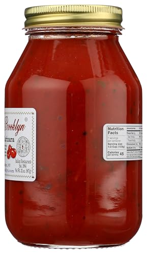 Michaels Of Brooklyn Low Sodium Tomato Sauce with Fresh Basil, Gluten Free, 32 oz (Pack of 2)