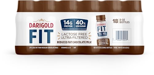 Darigold Fit High Protein Milk 2 Percent Low Fat Milk - Lactose Free, Ultra Pasteurized Milk 2 Percent- 14G Protein, 40% Less Su