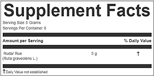 Hanan Peruvian Secrets Ruda | 100% Natural Rue Leaves/Stems | 1.41Oz / 40G |Natural Calmative And Digestive Aid|Culinary Uses|He