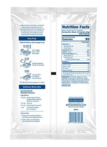 Basic American Foods Potato Pearls, Original Butter Mashed Potatoes, Large Size For Food Services And Restaurants, Easy To Prepare, Made With 100% Usa Grown Potatoes,28 Ounces (Pack Of 12)