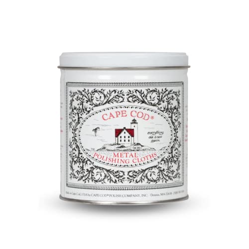 Cape Cod Polishing Metal Tin Bundle For Fine Metals | (12) 4X6 Polishing Cloths | (1) 12X12 Buffing Cloth | (1) Pair Of Nitrile Gloves