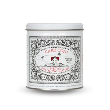 Cape Cod Polishing Metal Tin Bundle For Fine Metals | (12) 4X6 Polishing Cloths | (1) 12X12 Buffing Cloth | (1) Pair Of Nitrile Gloves